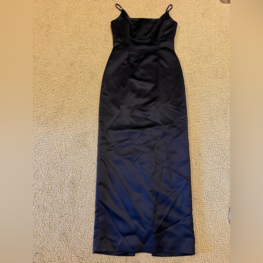 Elegant Black Evening Dress with rhinestone accents.